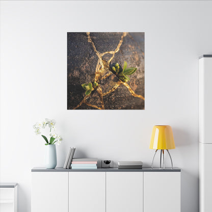 Rust Patina Gold Repair Canvas Art | Resilient Kintsugi Art