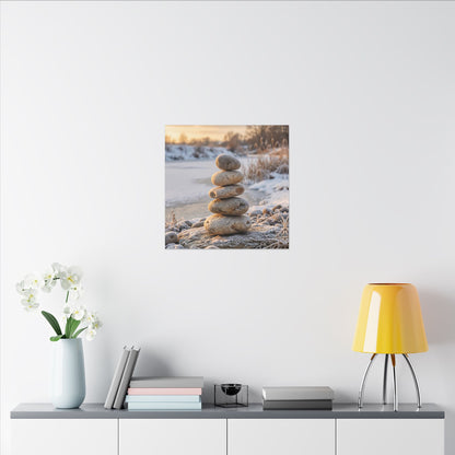 Ma River Stones Canvas Art - Japandi Japanese Pattern