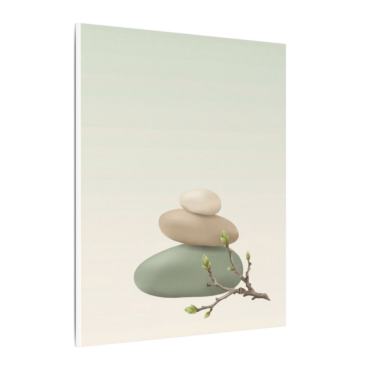 Dawn River Stones Canvas Art - Japandi Fukinsei