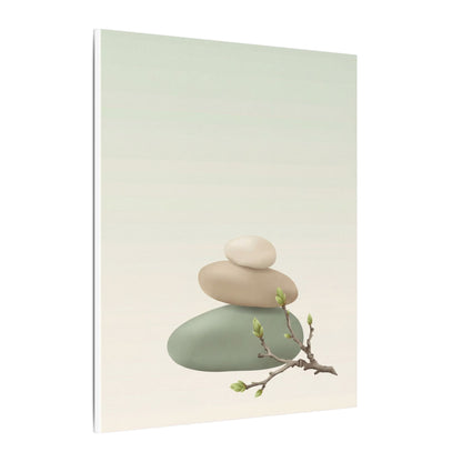 Dawn River Stones Canvas Art - Japandi Fukinsei