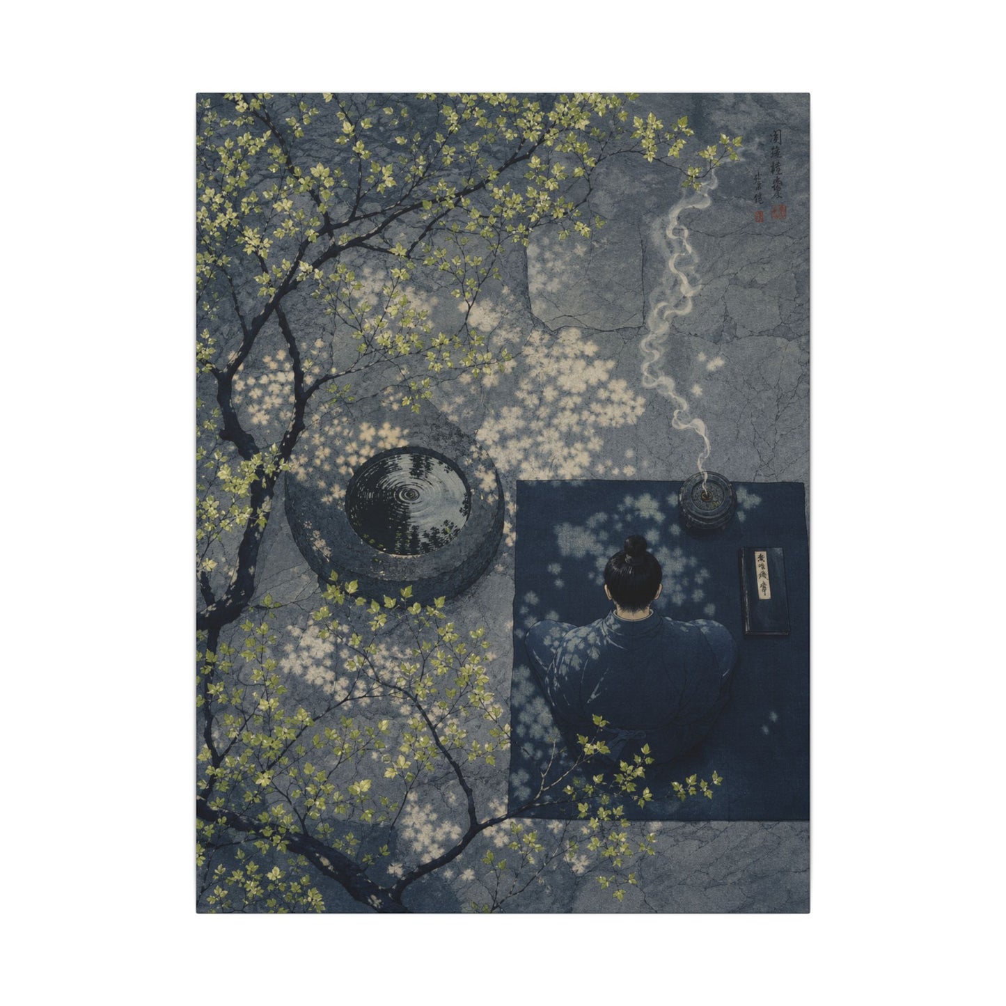 Spring Incense Smoke Ukiyo E Inspired Canvas Art | Tranquil Decor