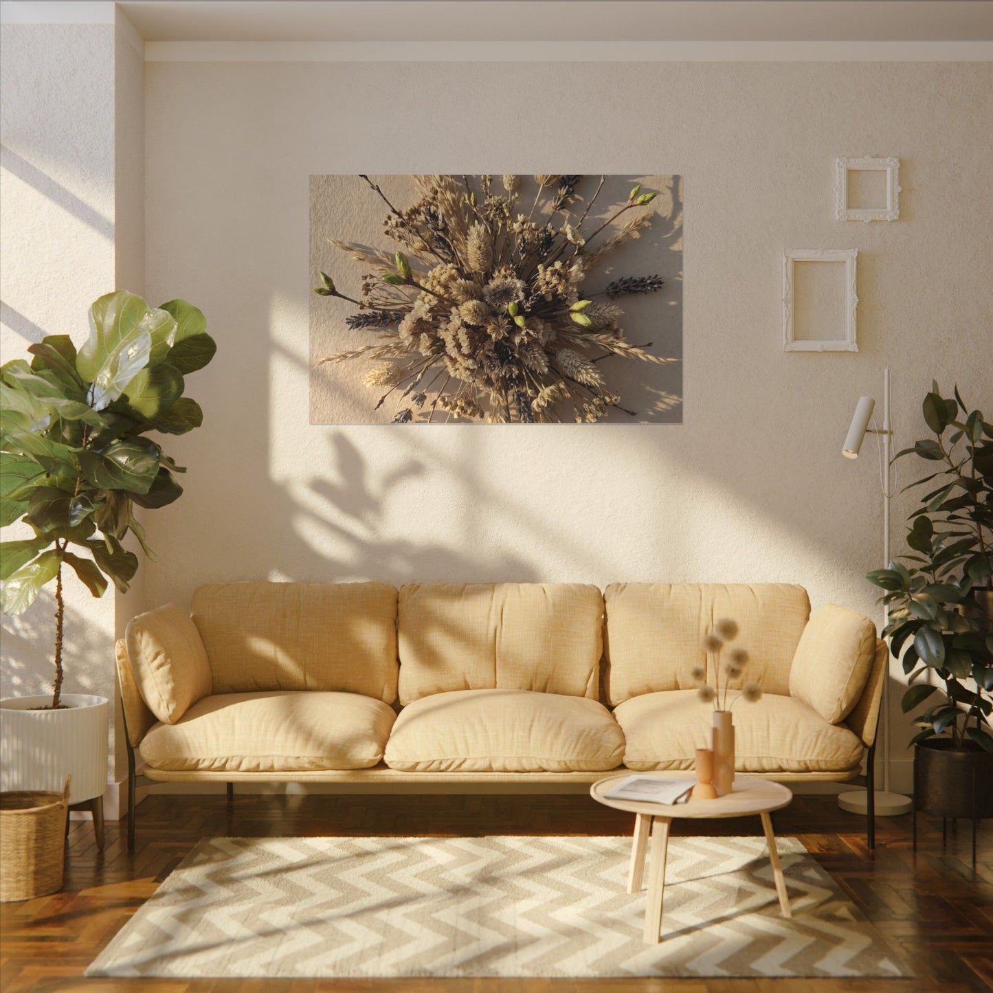 Dried Flowers Spring Canvas Art | Japandi Earthy Design