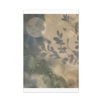 Japandi Shadow Play in Moonlight | Texture Canvas Art