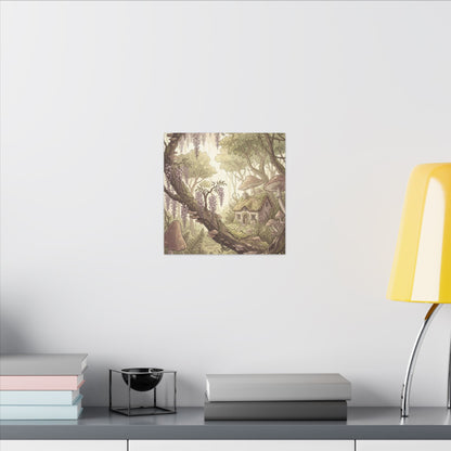 Summer Wisteria Mushroom Illustration Canvas Art | Enchanting Decor