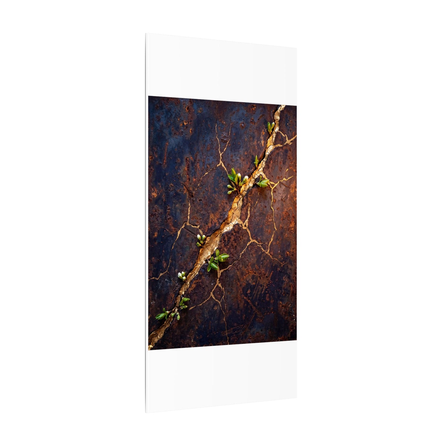 Rust Patina Spring Canvas Art | Kintsugi Resilient Design