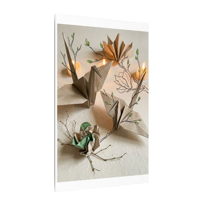 Paper Fold Spring Canvas Art | Japandi Earthy Design