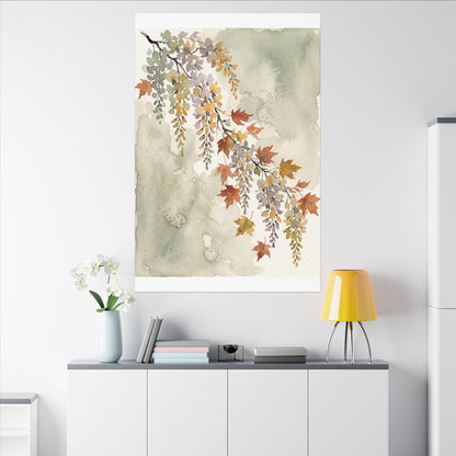 Ma Wisteria Canvas Art - Japandi Watercolor