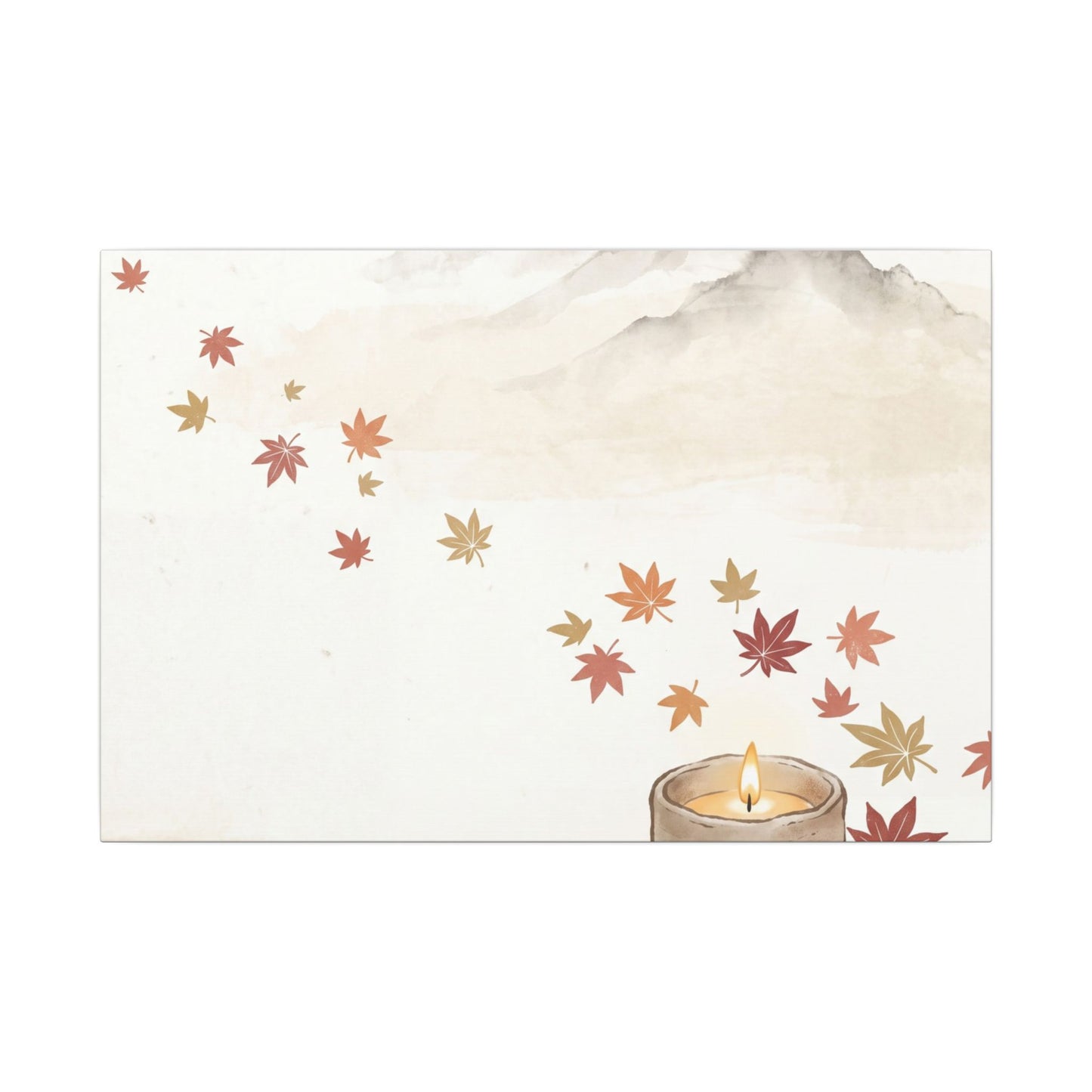 Earthy Mountain Mist Canvas Art - Japanese Pattern Japandi