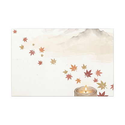 Earthy Mountain Mist Canvas Art - Japanese Pattern Japandi