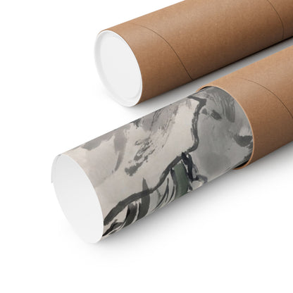 Serene Incense Smoke Wall Art Print - Sumi E Zen