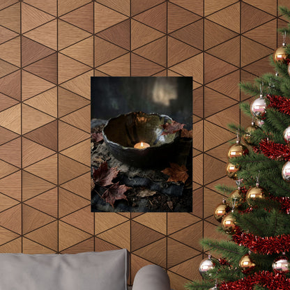 Autumn Ceramic Bowl Dark Texture Wall Art Print | Bold Decor