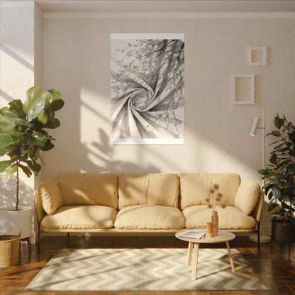 Silk Drape Spring Canvas Art | Zen Contemplative Design
