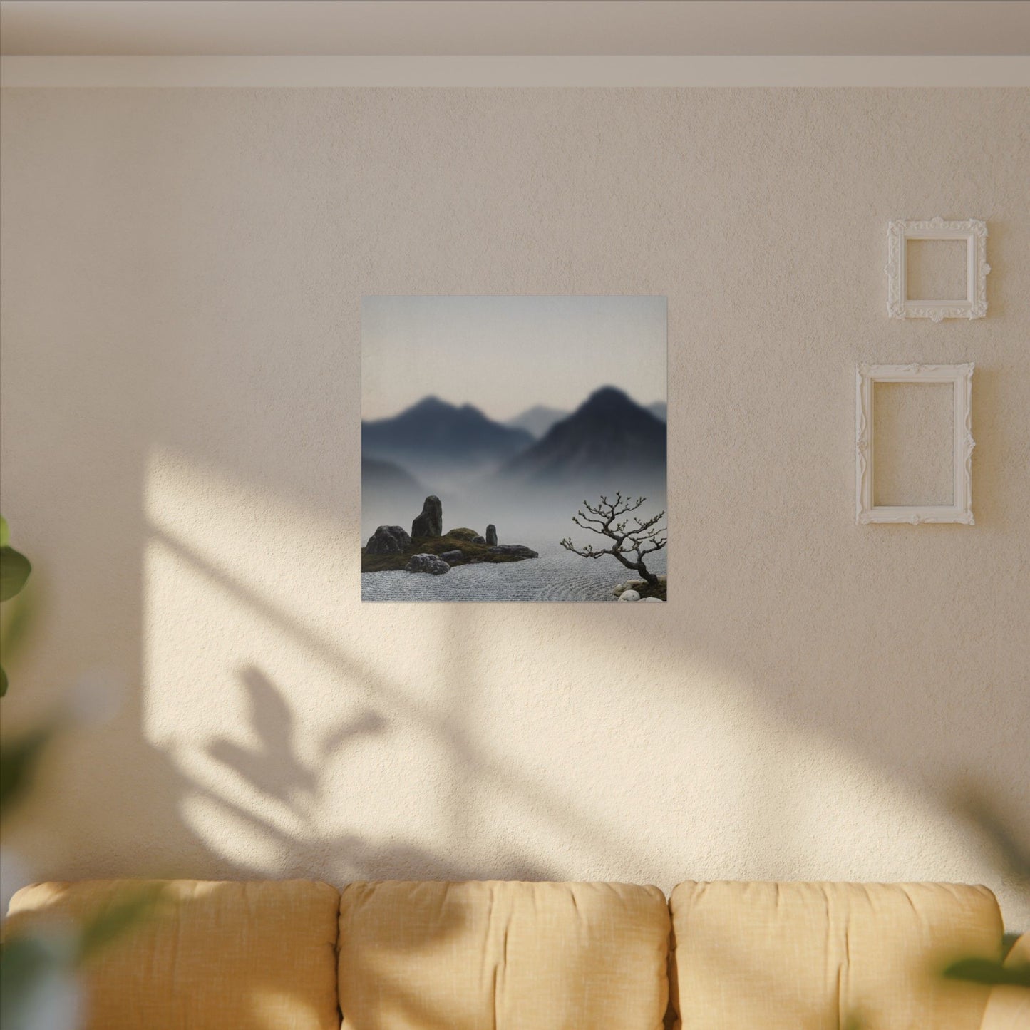 Mountain Mist Karesansui Canvas Art | Contemplative Zen Art