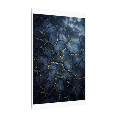 Cracked Earth Spring Canvas Art | Kintsugi Healing Design