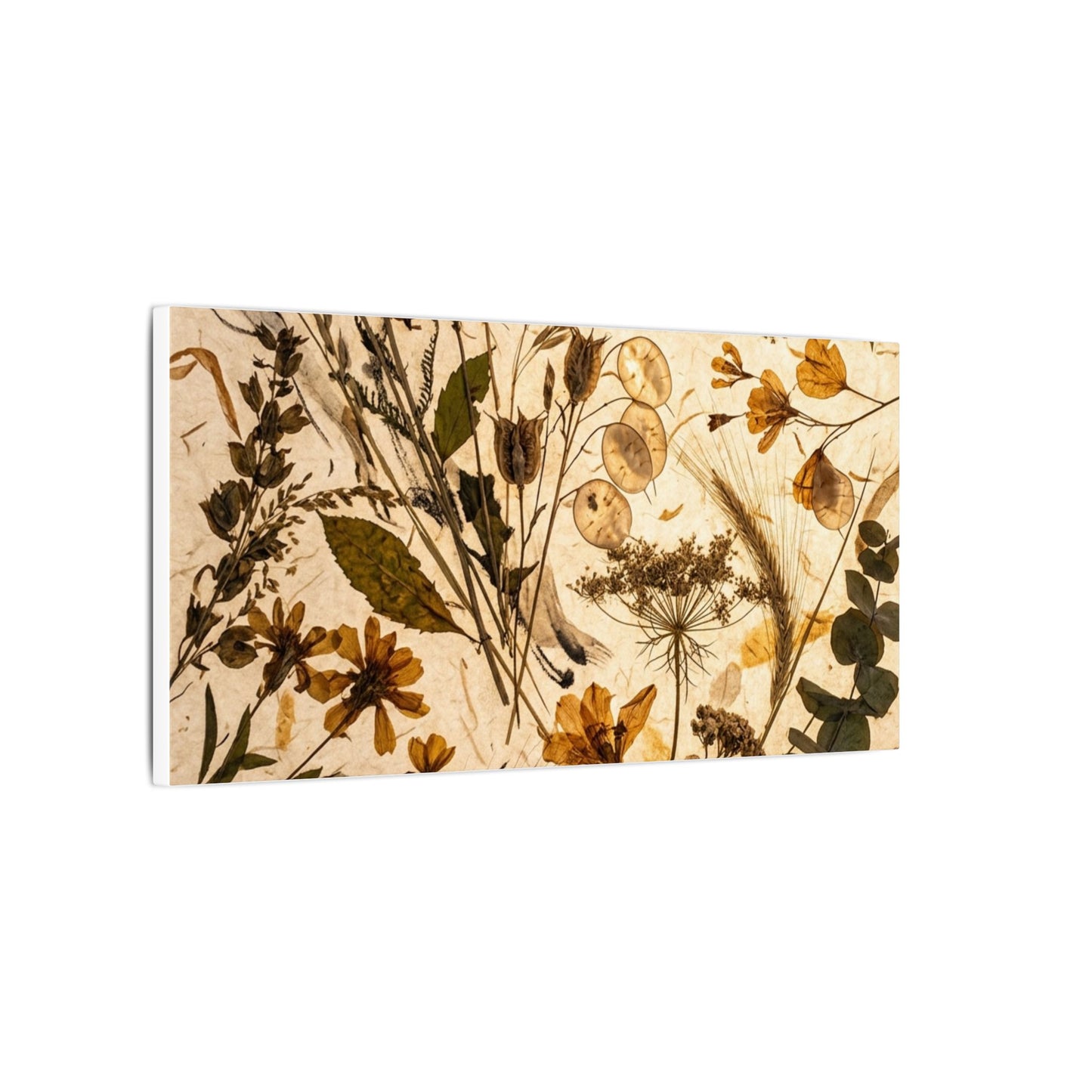 Dried Flowers Summer Canvas Art | Japandi Neutral Design