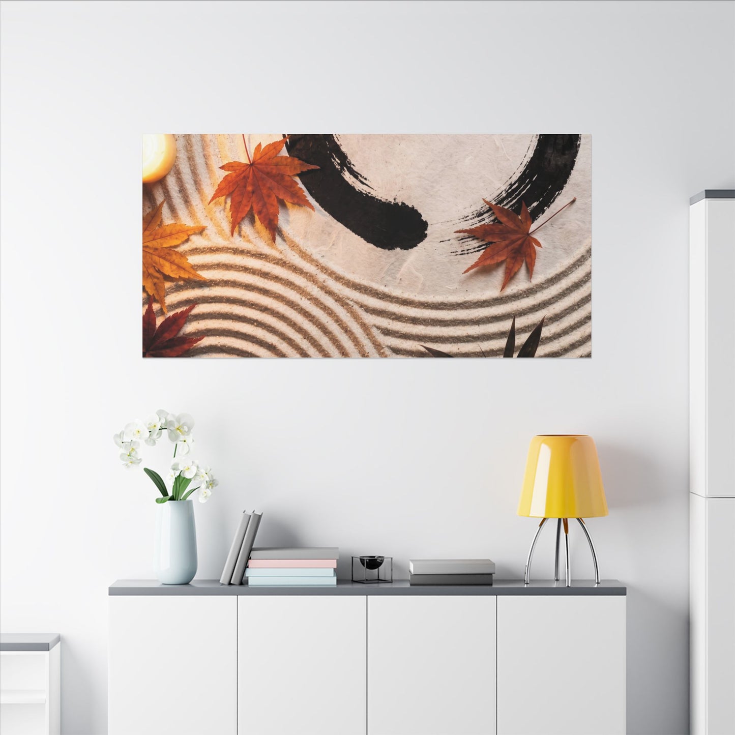 Tranquil Rock Garden Canvas Art - Enso Zen