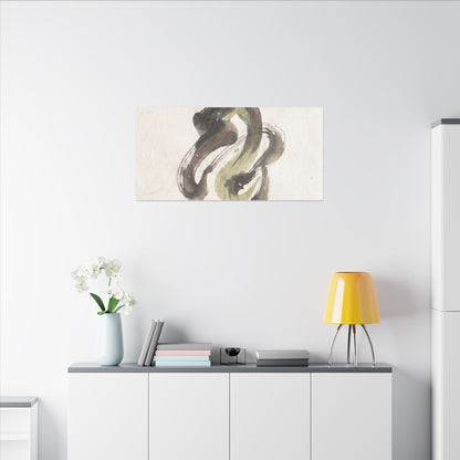 Ink Brushstroke Canvas Art | Spring Japandi Japanese Pattern Art
