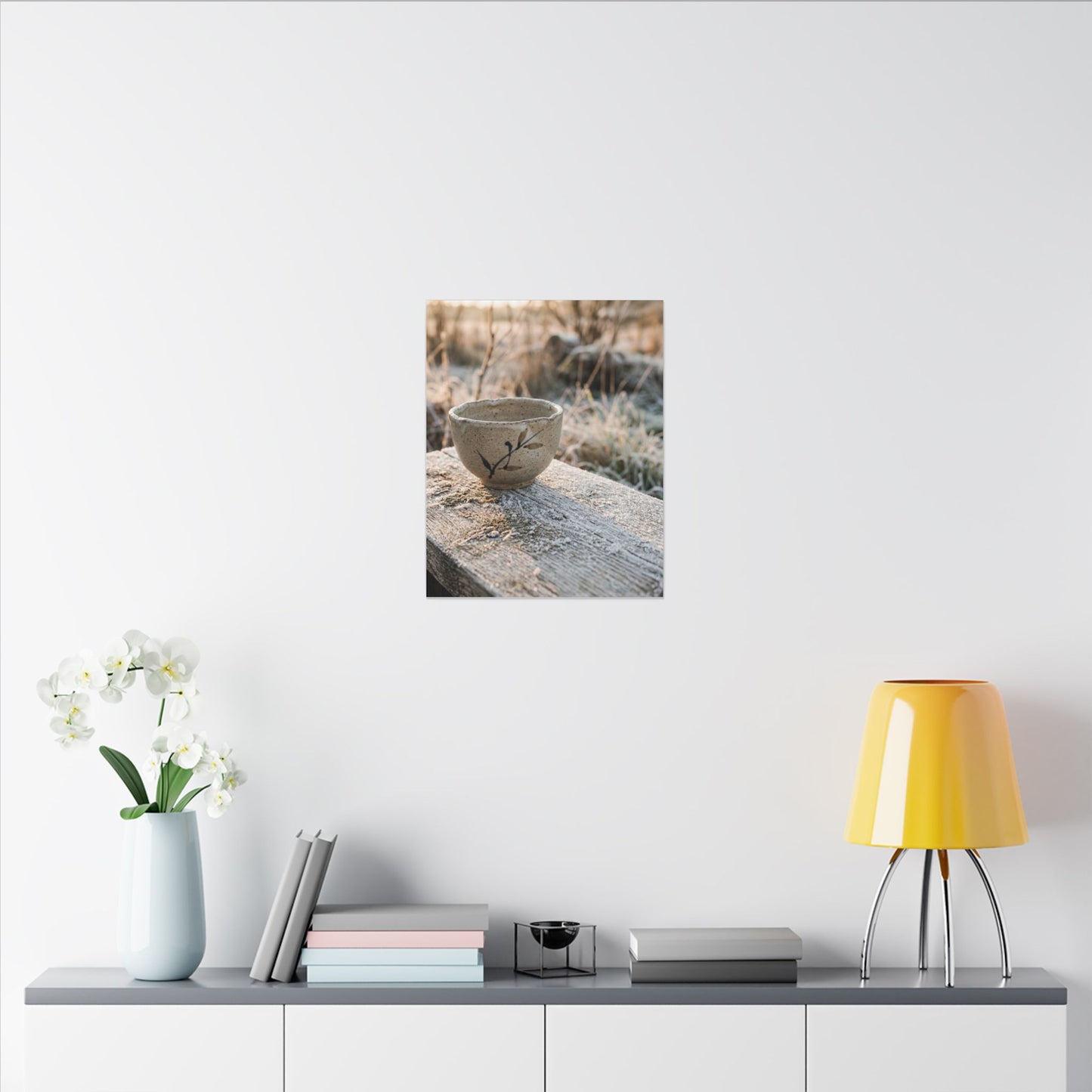 Golden Hour Ceramic Bowl Canvas Art - Japandi Ma