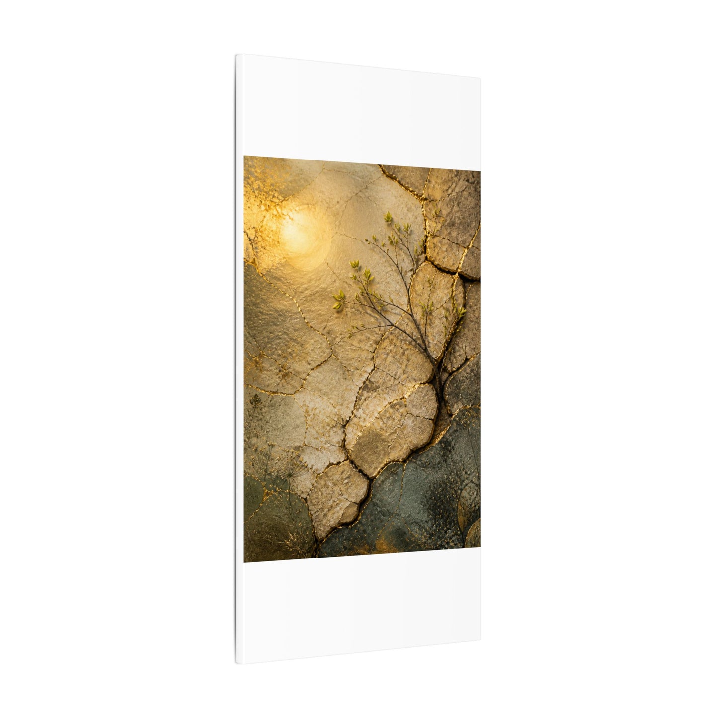 Cracked Earth Spring Canvas Art | Japandi Warm Design