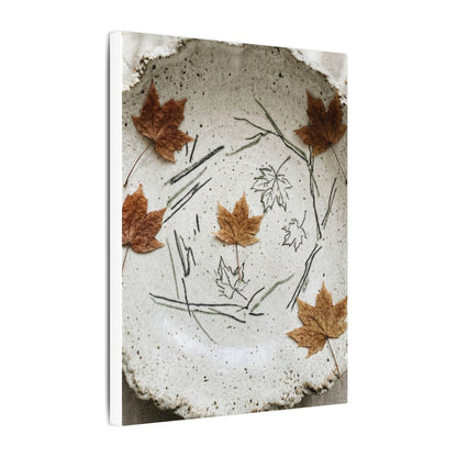 Ceramic Bowl Autumn Canvas Art | Japandi Elegant Design