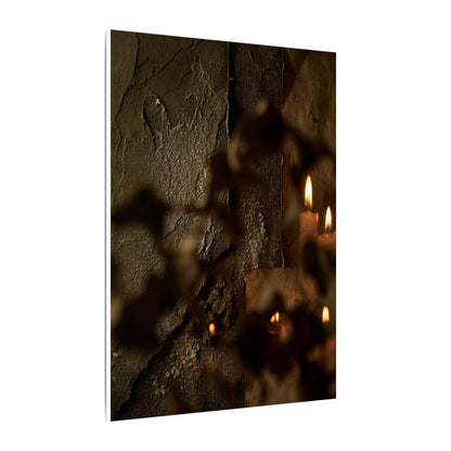 Shadow Play Dark Texture Canvas Art | Moody Dark Japandi Art
