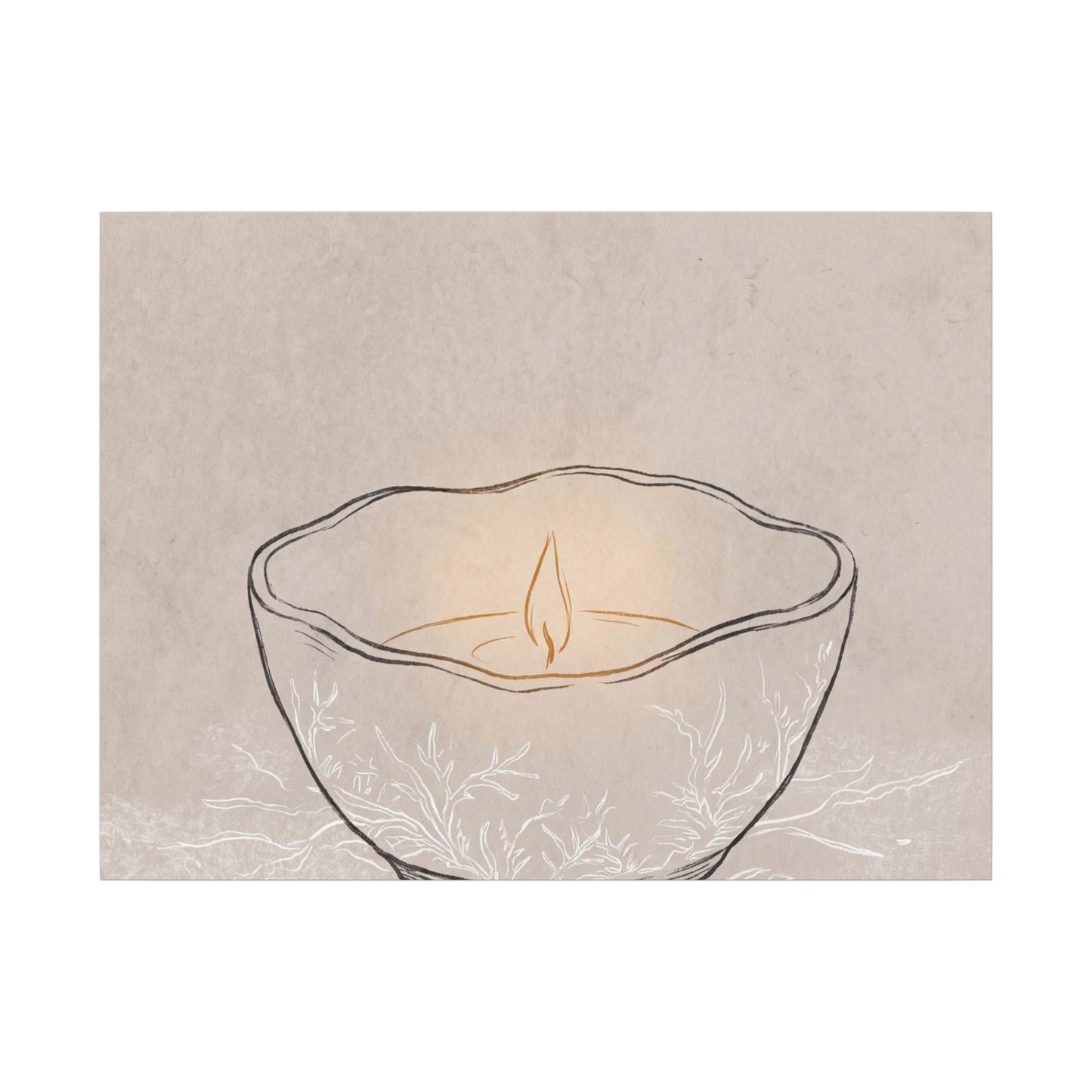 Ceramic Bowl Minimal Line Canvas Art | Neutral Japandi Art