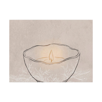 Ceramic Bowl Minimal Line Canvas Art | Neutral Japandi Art