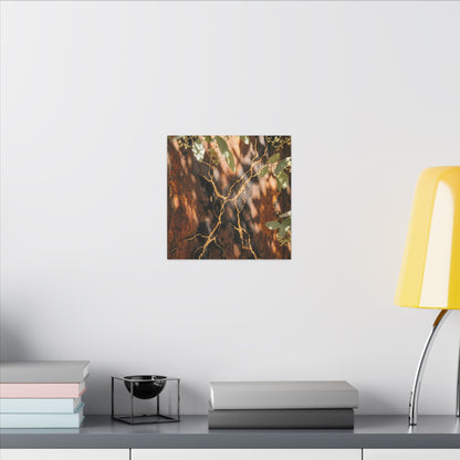 Kanso Rust Patina Canvas Art - Kintsugi Gold Vein