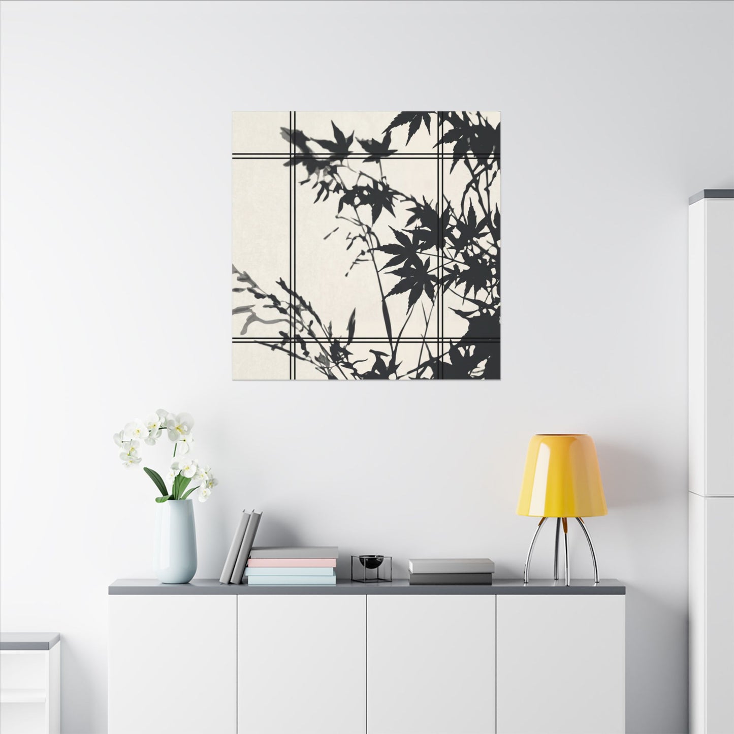 Shoji Screen Canvas Art | Summer Japandi Minimal Line Art