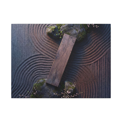 Spring Rock Garden Moody Minimal Canvas Art | Atmospheric Decor