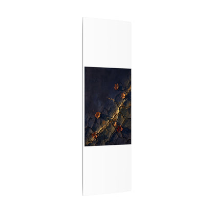 Cracked Earth Canvas Art | Autumn Dark Japandi Dark Texture Art