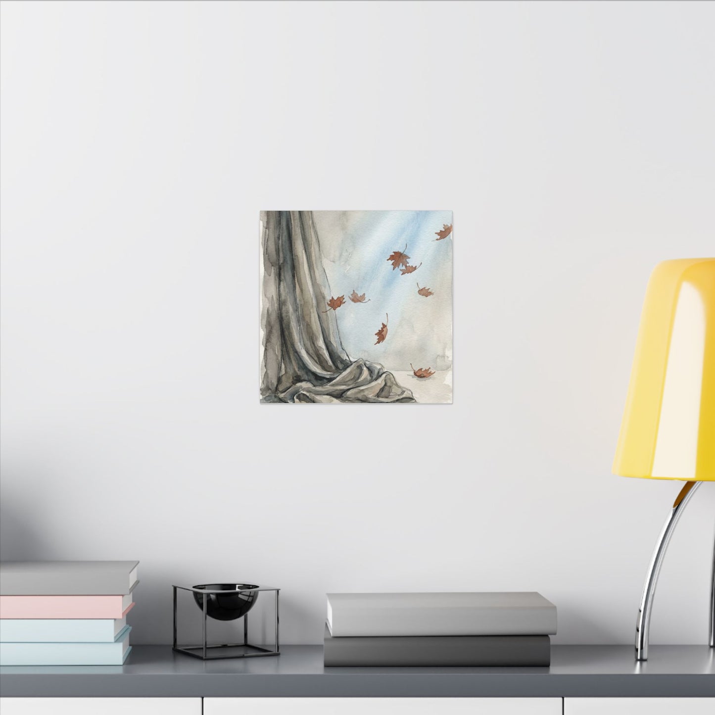 Ma Silk Drape Canvas Art - Japandi Watercolor