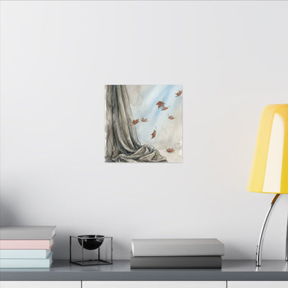 Ma Silk Drape Canvas Art - Japandi Watercolor