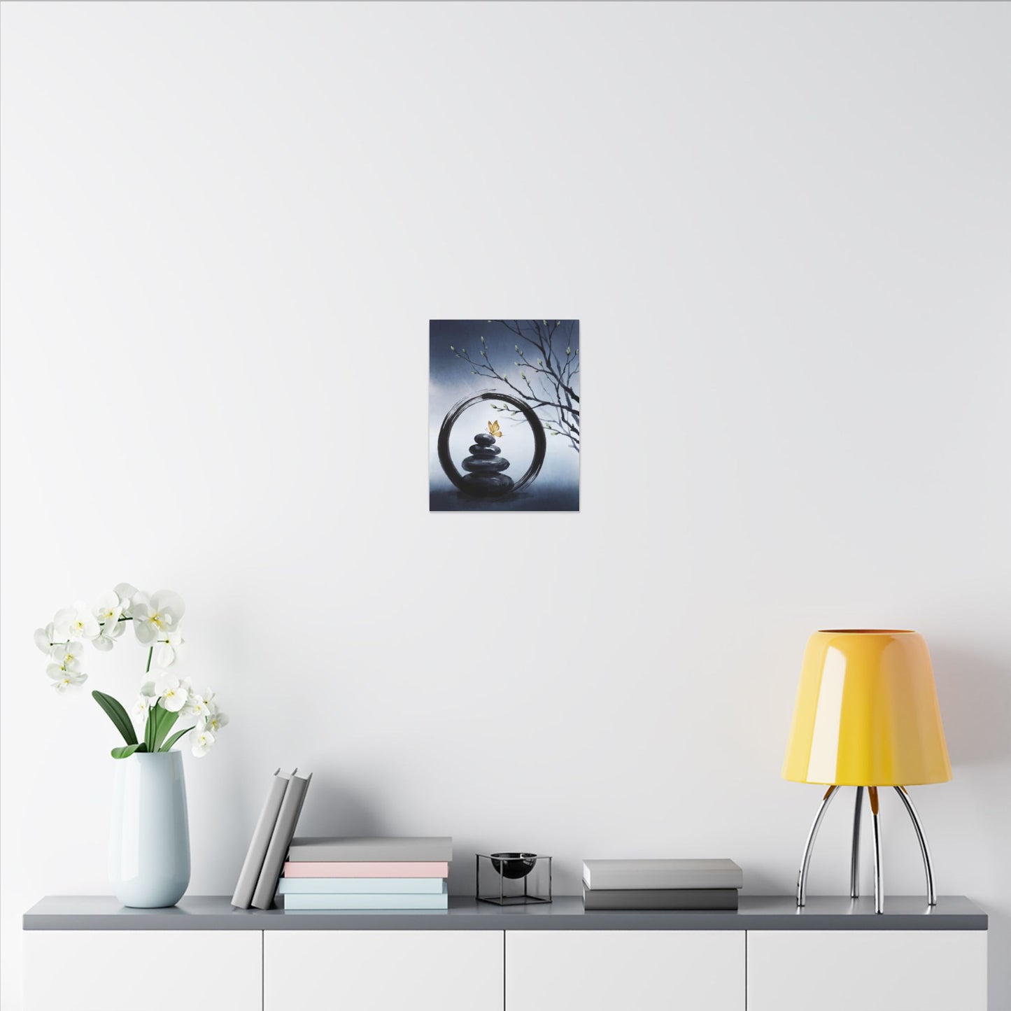 River Stones Spring Canvas Art | Zen Peaceful Design