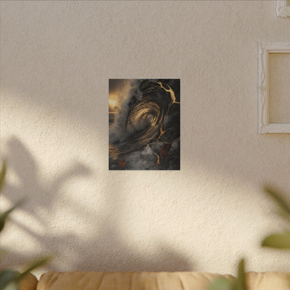 Kanso Ocean Wave Canvas Art - Kintsugi Gold Vein