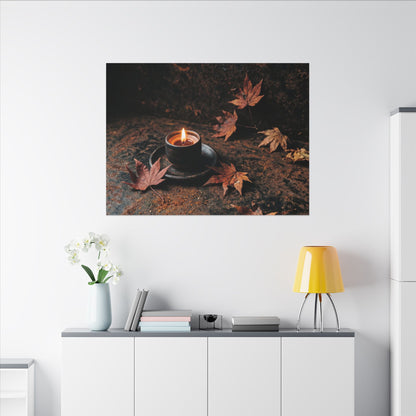 Dark Japandi Rust Patina in Candlelight | Shadow Zen Canvas Art