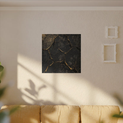 Cracked Earth Canvas Art | Winter Dark Japandi Shadow Zen Art