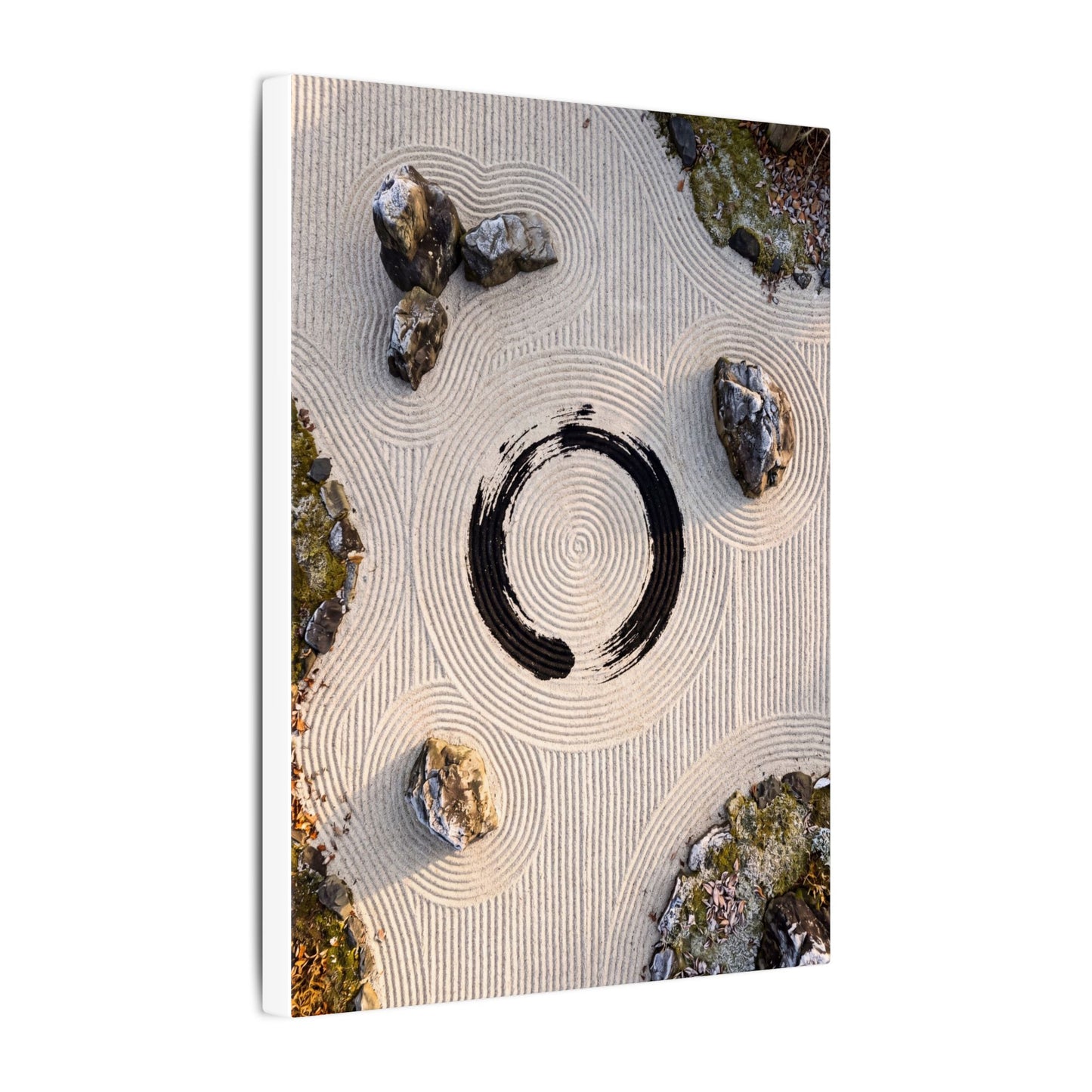 Rock Garden Canvas Art | Winter Zen Enso Art