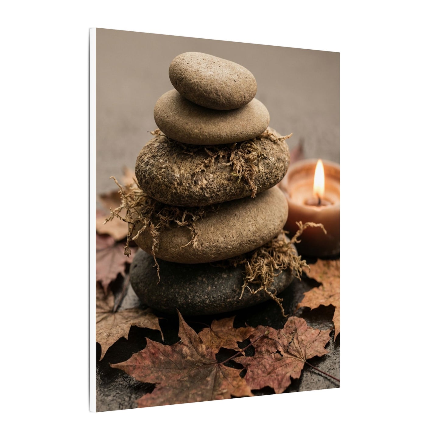 River Stones Canvas Art | Autumn Japandi Texture Art