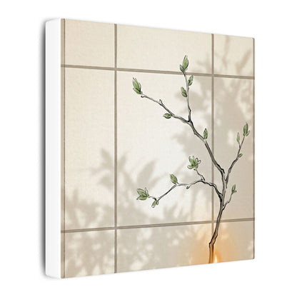 Shoji Screen Spring Canvas Art | Japandi Cozy Design