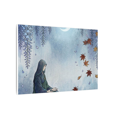 Zen Wisteria in Moonlight | Ukiyo E Inspired Canvas Art