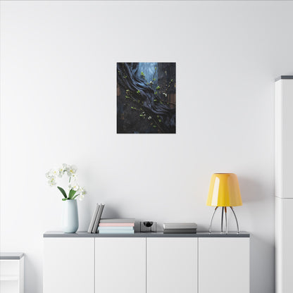 Spring Silk Drape Dark Texture Canvas Art | Atmospheric Decor