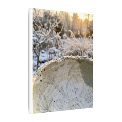 Ceramic Bowl Canvas Art | Winter Japandi Minimal Line Art