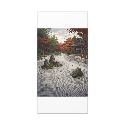 Autumn Rock Garden Ukiyo E Inspired Canvas Art | Peaceful Decor