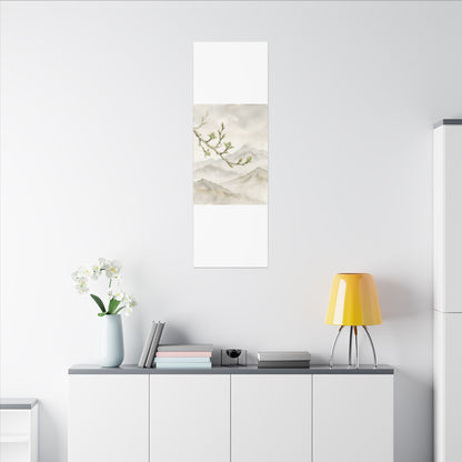 Spring Mountain Mist Watercolor Canvas Art | Cozy Decor