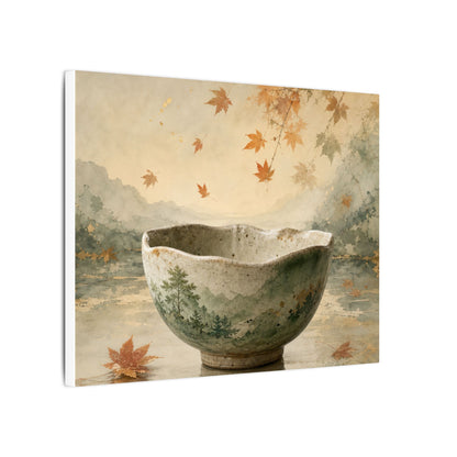 Autumn Ceramic Bowl Watercolor Canvas Art | Cozy Decor