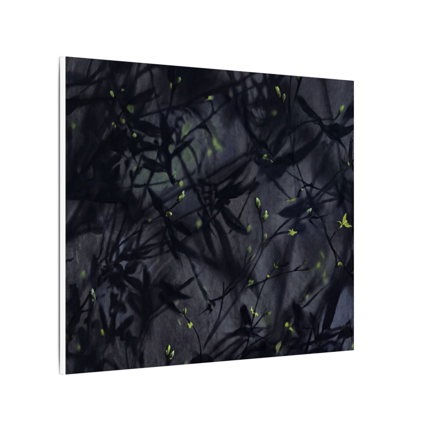 Shadow Play Spring Canvas Art | Dark Japandi Atmospheric Design