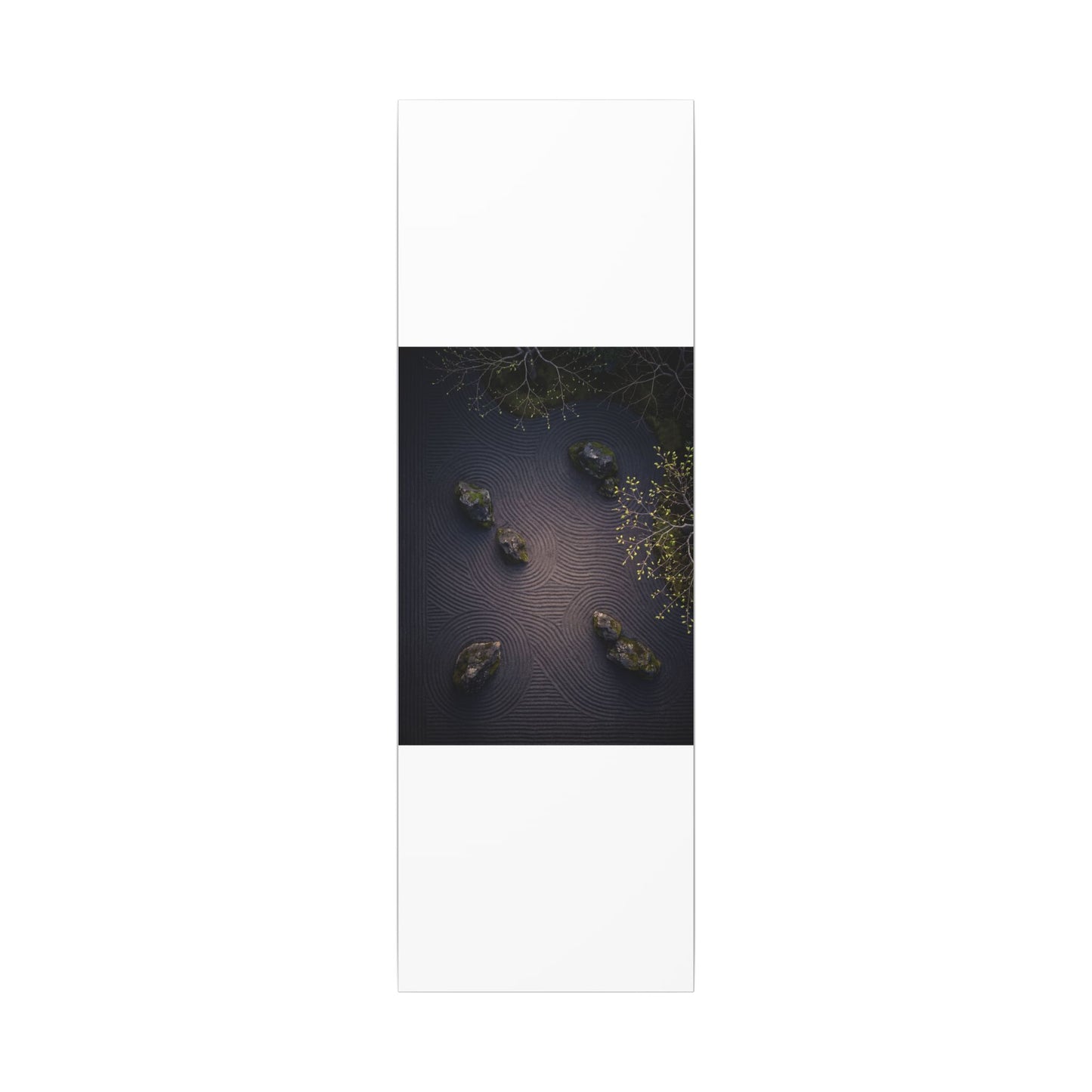 Dark Japandi Rock Garden in Dawn | Shadow Zen Canvas Art