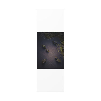 Dark Japandi Rock Garden in Dawn | Shadow Zen Canvas Art