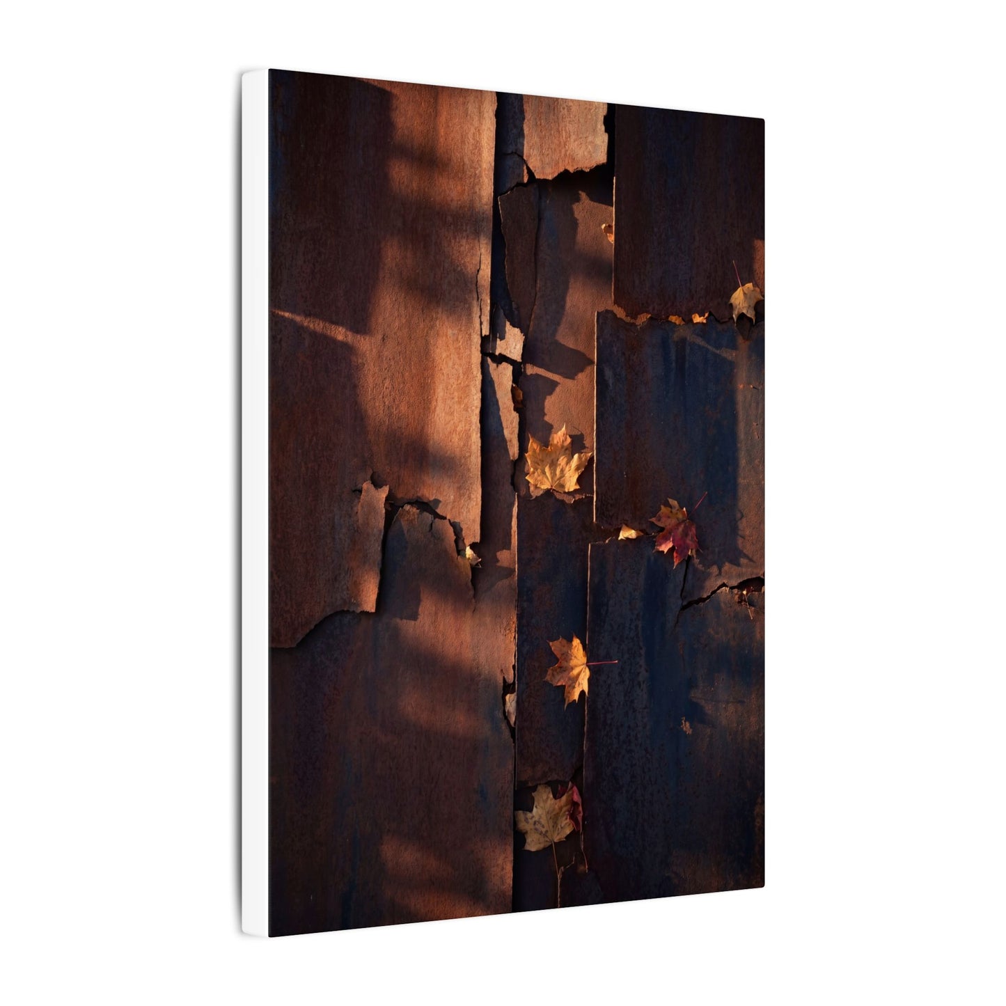 Seijaku Rust Patina Canvas Art - Dark Japandi Shadow Zen